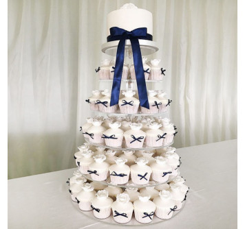 Порционный свадебный торт с бантиками