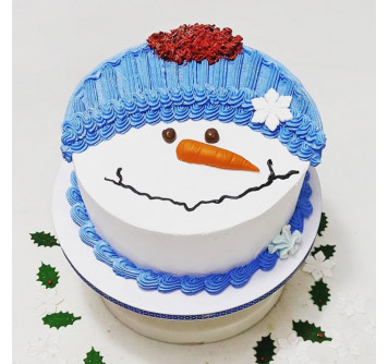 Торт в виде головы снеговика