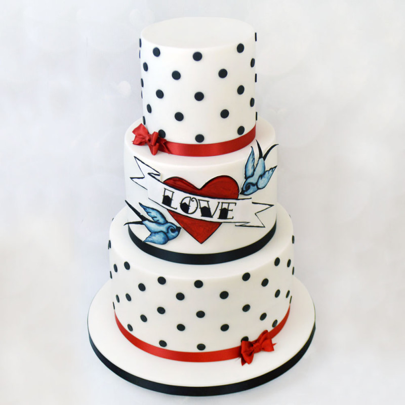 Свадебный торт в стиле Пин Ап
