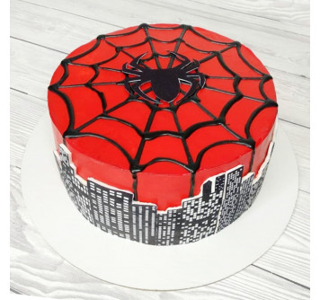 Торт Человек паук  с паутиной
