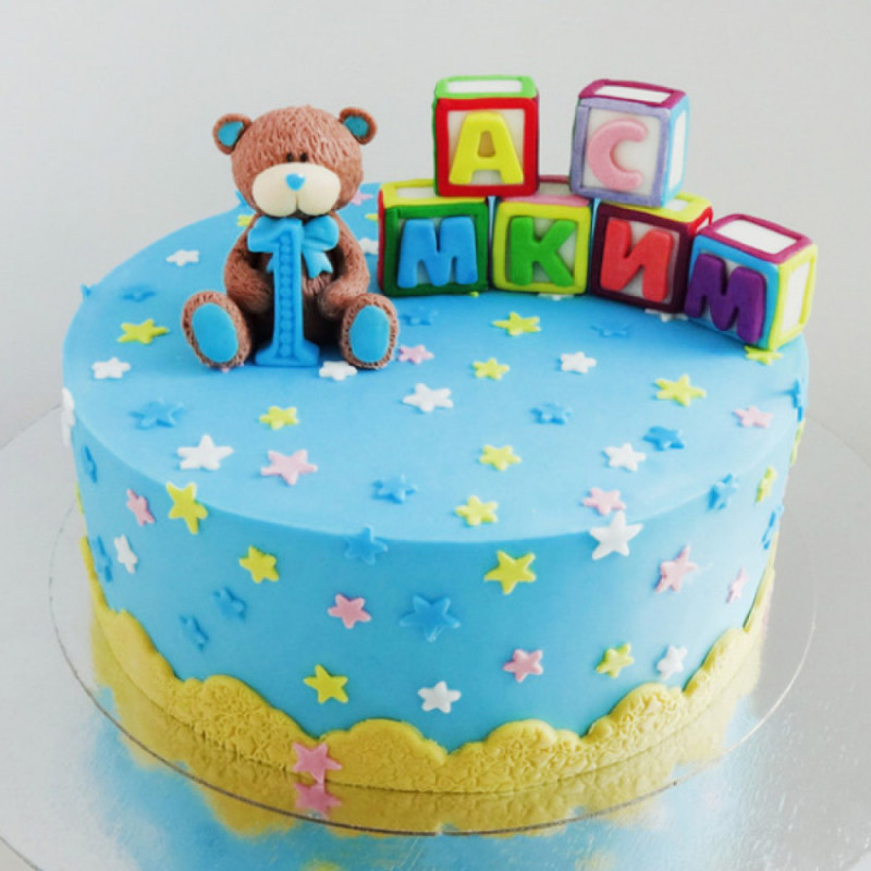 Красивый торт на 1 год мальчику