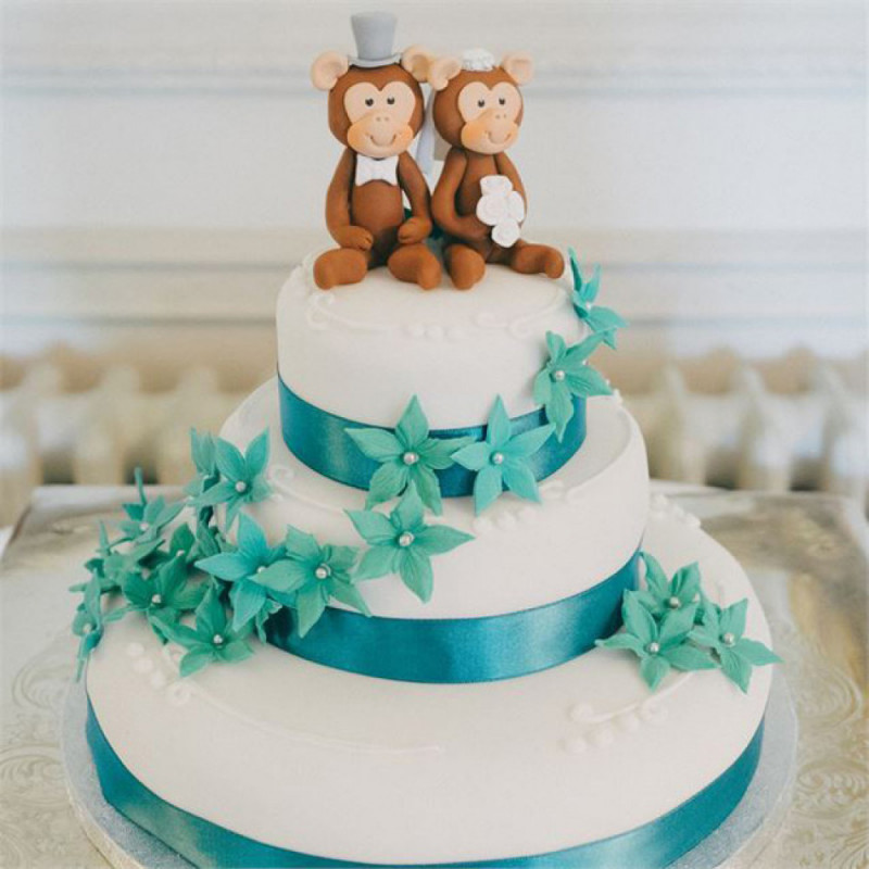 Свадебный торт с обезьянками
