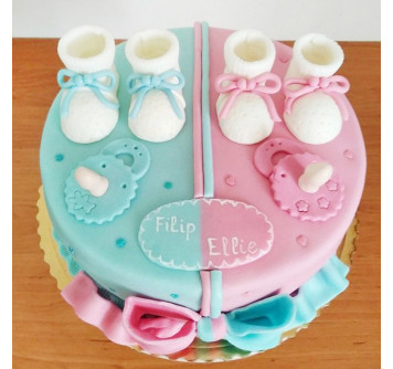 Торт для близнецов мальчика и девочки