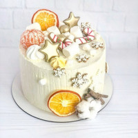 Новогодний торт с мандаринами