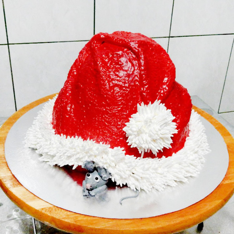 Торт шапка на Новый год