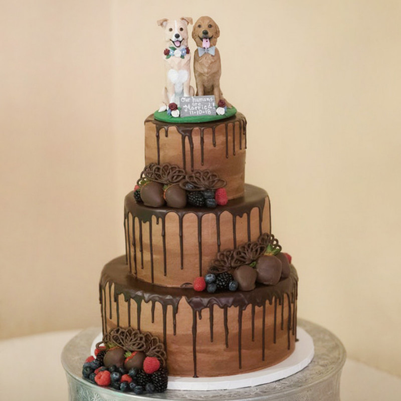 Свадебный торт с собаками
