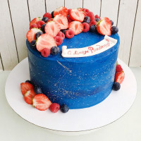 Торт космос с надписью