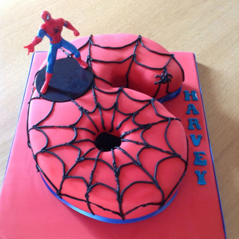 Торт цифра 6 Человек паук