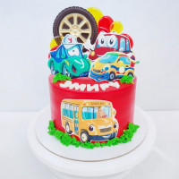 Торт автобус и машинки