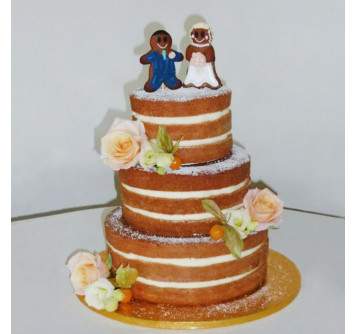 Торт свадебный с пряниками топперами