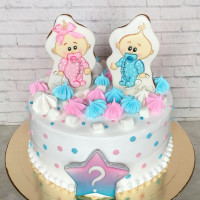 Торт на определение пола с топпером