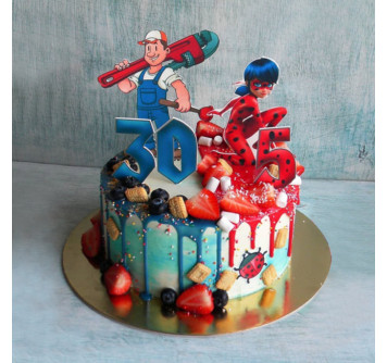 Парный торт для двоих на двойной день рождения