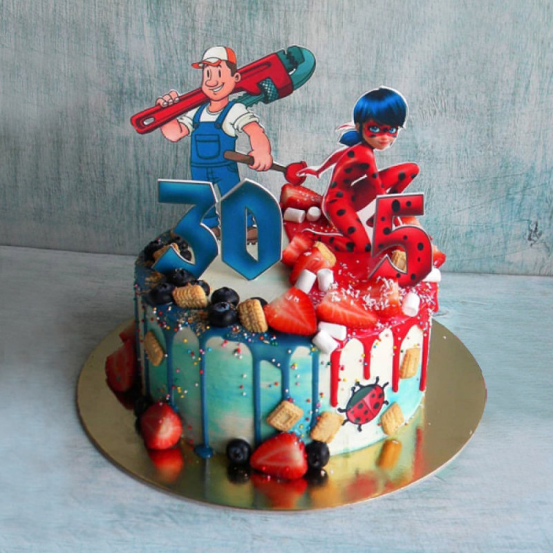 Парный торт для двоих на двойной день рождения