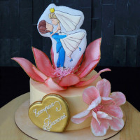 Свадебный торт с пряниками и ягодами