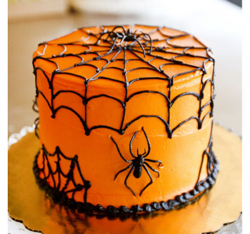 Торт с пауками и паутиной к Хэллоуину