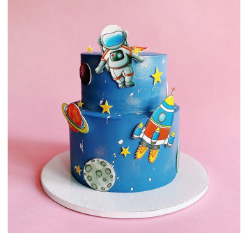 Двухъярусный торт со звездами