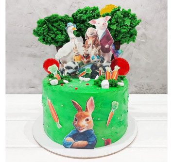 Торт для девочки с кроликом Питером