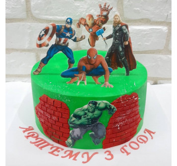 Торт на 3 годика с супергероями