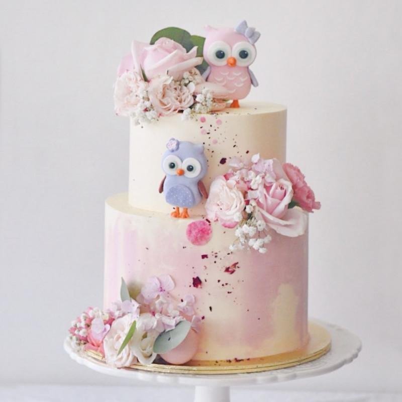Свадебный торт с совушками