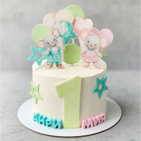 Торт на 1 месяц двойняшкам