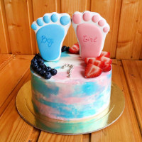 Торт на определение пола с ножками