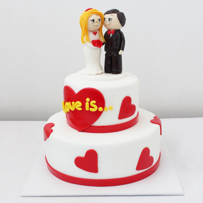 Свадебный торт в стиле Love is