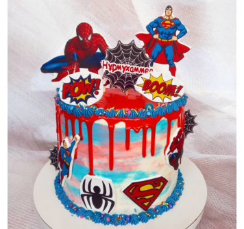 Торт Человек паук и Супермен