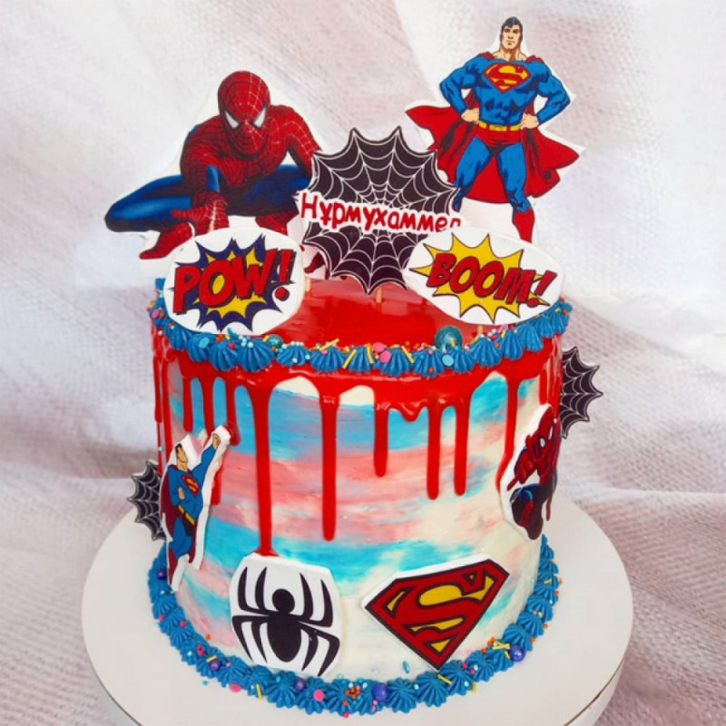 Торт Человек паук и Супермен