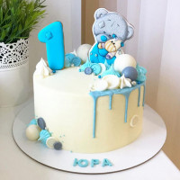 Торт на годик без мастики