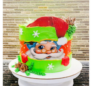 Новогодний торт с Дедом Морозом