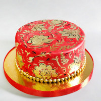 Свадебный торт Хохлома