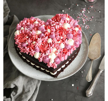 Открытый торт сердце