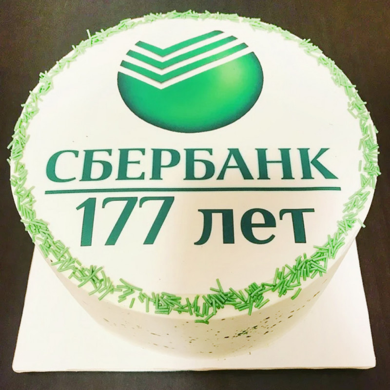 Торт с логотипом Сбербанка