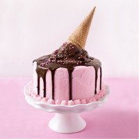 Торт с мороженым сверху