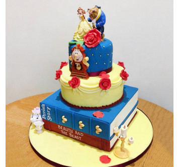 Детский торт девочке в стиле Красавицы и Чудовища