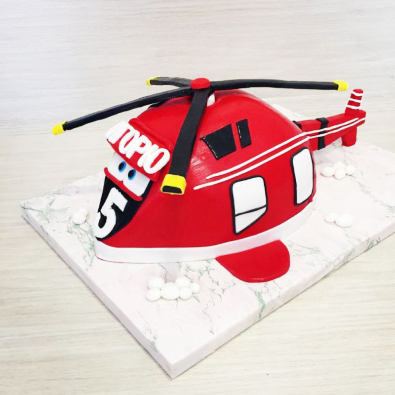 Торт с вертолетом для мальчика