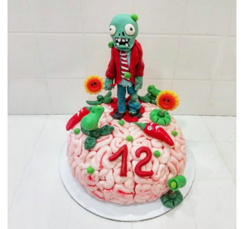 Детский торт мозг по игре «Зомби против растений»