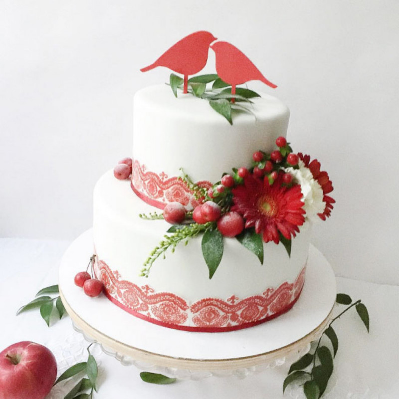 Торт на свадьбу в народном стиле