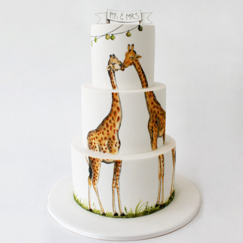 Свадебный торт с жирафами