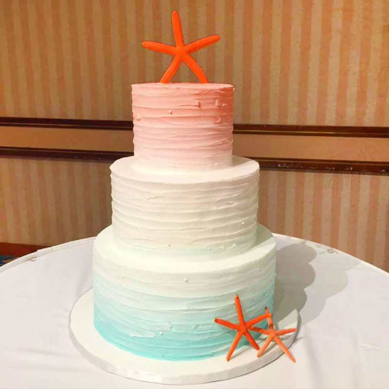 Свадебный торт с морскими звёздами