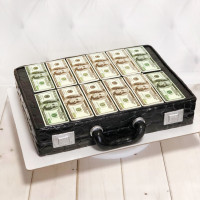 Торт чемодан с долларами