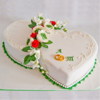 Свадебный торт 2 сердца