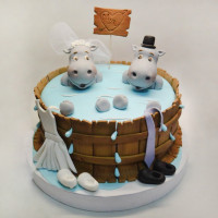 Свадебный торт с бегемотами