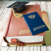 Торт книга и диплом