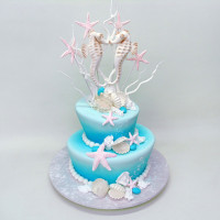 Свадебный торт с морскими коньками
