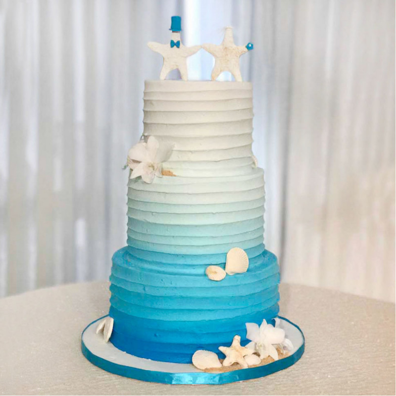 Морской свадебный торт без мастики