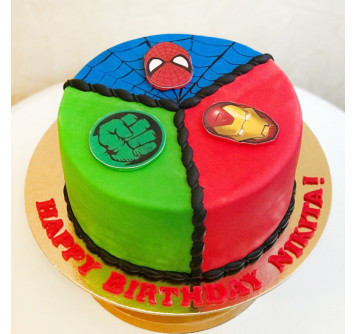 Торт на день рождения герои Марвел
