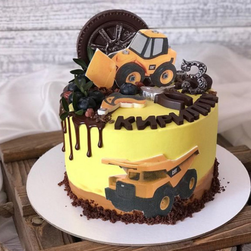 Торт с трактором на 3 года