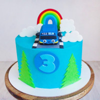 Торт синий автобус Тайо